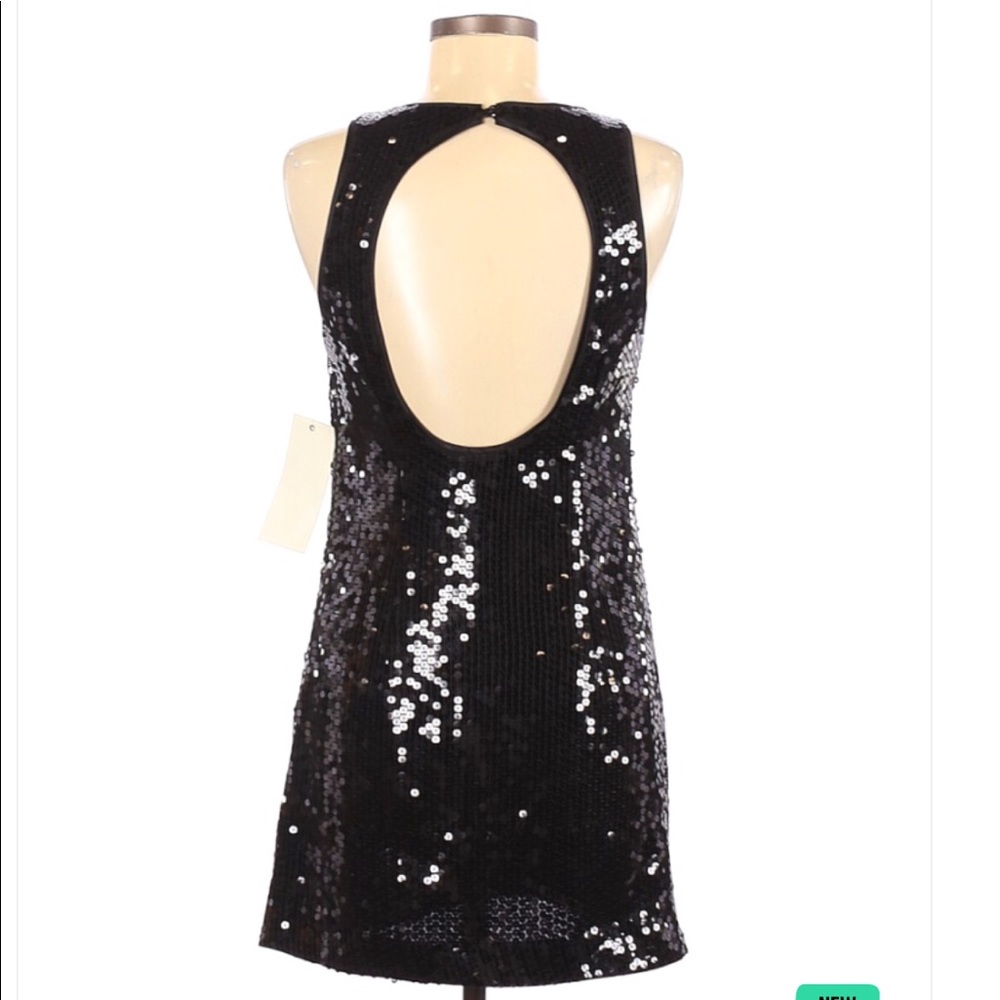 Guess Black Sequin Open Back Mini Dress NWT - Picture 2 of 10